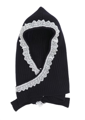Compact wool balaclava lace Sky Captain B3020274 Ganni 